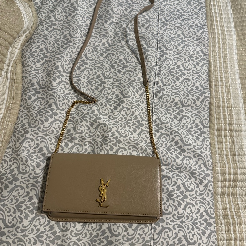 Yves Saint Laurent Tan Gold Crossbody Bag